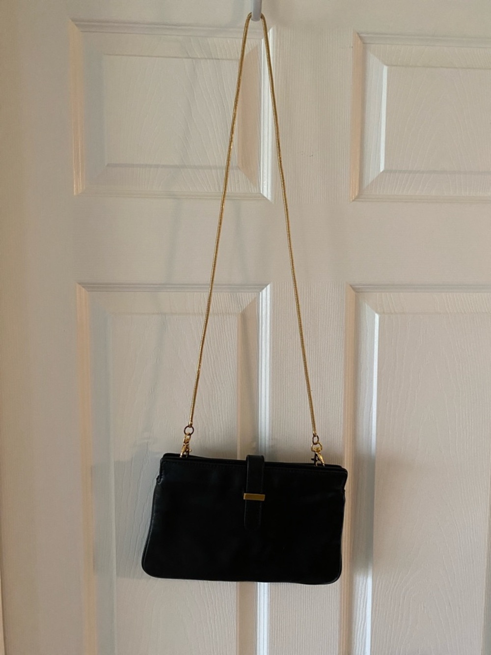 Badgley Mischka Black Crossbody Bag with Gold Chain